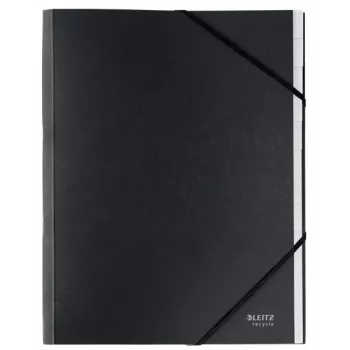 Leitz Recycle Karton-Trennbuch, Unterschriftenmappe, A4, Karton, Schwarz, Matt, Gummiband
