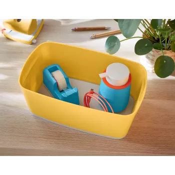 Leitz MyBox Cosy Small mit Deckel, Aufbewahrungsbox, Aufbewahrungsbox, Gelb, Rechteckig, Kunststoff, Monochromatisch, Gelb