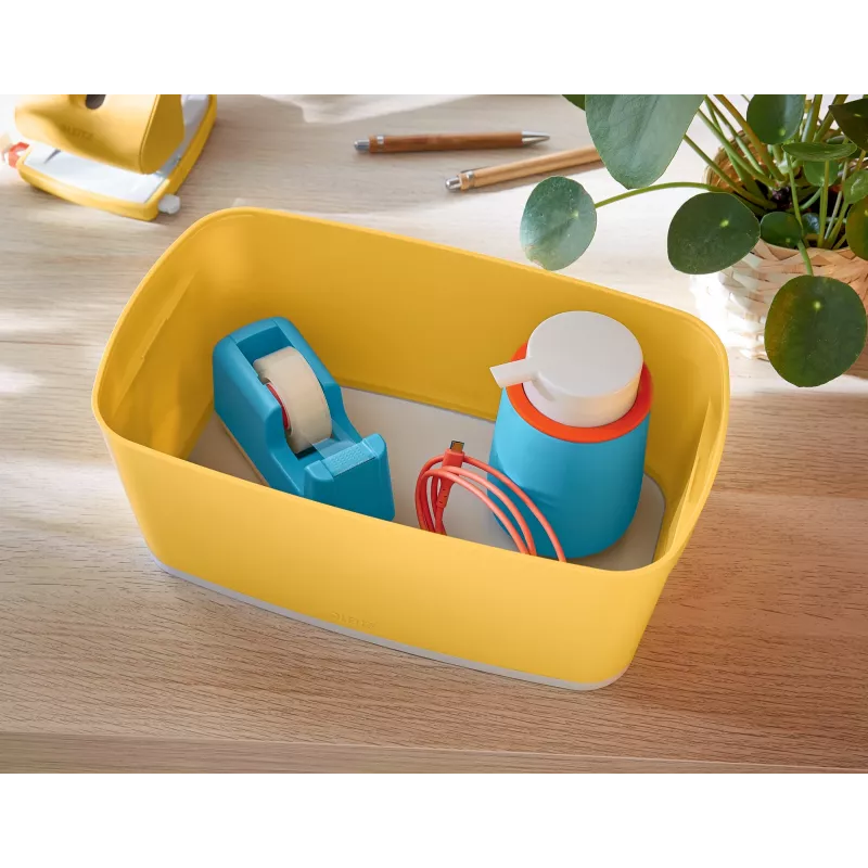 Leitz MyBox Cosy Small mit Deckel, Aufbewahrungsbox, Aufbewahrungsbox, Gelb, Rechteckig, Kunststoff, Monochromatisch, Gelb