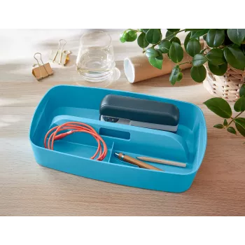 Leitz MyBox Cosy Ordnungsschale mit Griff, klein, Aufbewahrung, Blau, Kunststoff, 307 mm, 181 mm, 56 mm, 300 g