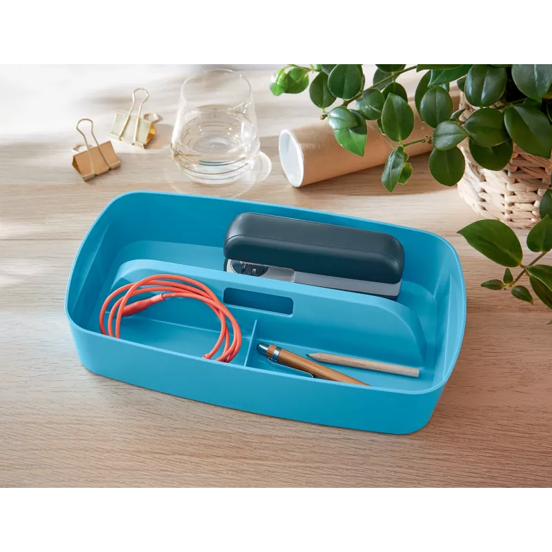 Leitz MyBox Cosy Ordnungsschale mit Griff, klein, Aufbewahrung, Blau, Kunststoff, 307 mm, 181 mm, 56 mm, 300 g