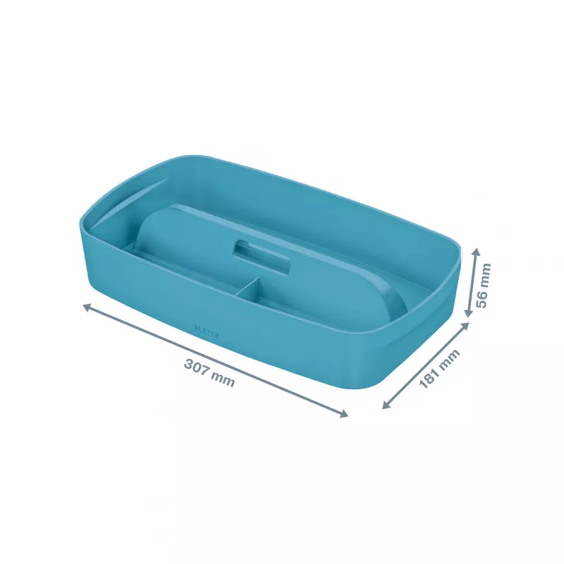 Leitz MyBox Cosy Ordnungsschale mit Griff, klein, Aufbewahrung, Blau, Kunststoff, 307 mm, 181 mm, 56 mm, 300 g