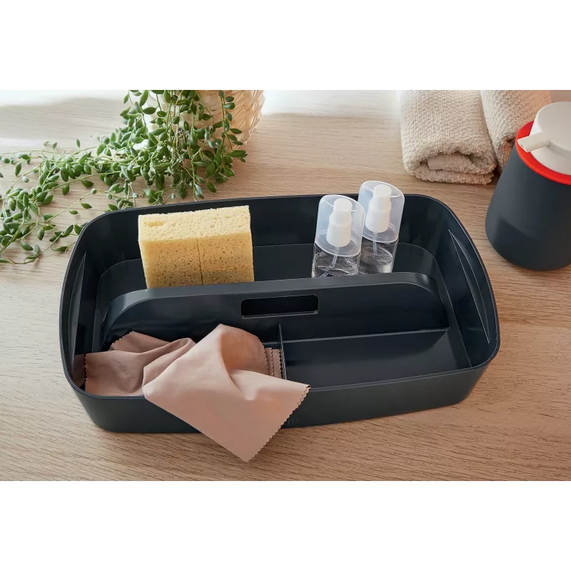 Leitz MyBox Cosy Ordnungsschale mit Griff Small, Aufbewahrung, Grau, Kunststoff, 307 mm, 181 mm, 56 mm, 300 g