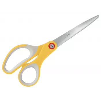 Leitz Cosy Titanium Büroschere 205 mm, Erwachsene, gerader Schnitt, Einfach, Grau, Gelb, Edelstahl, Büroschere