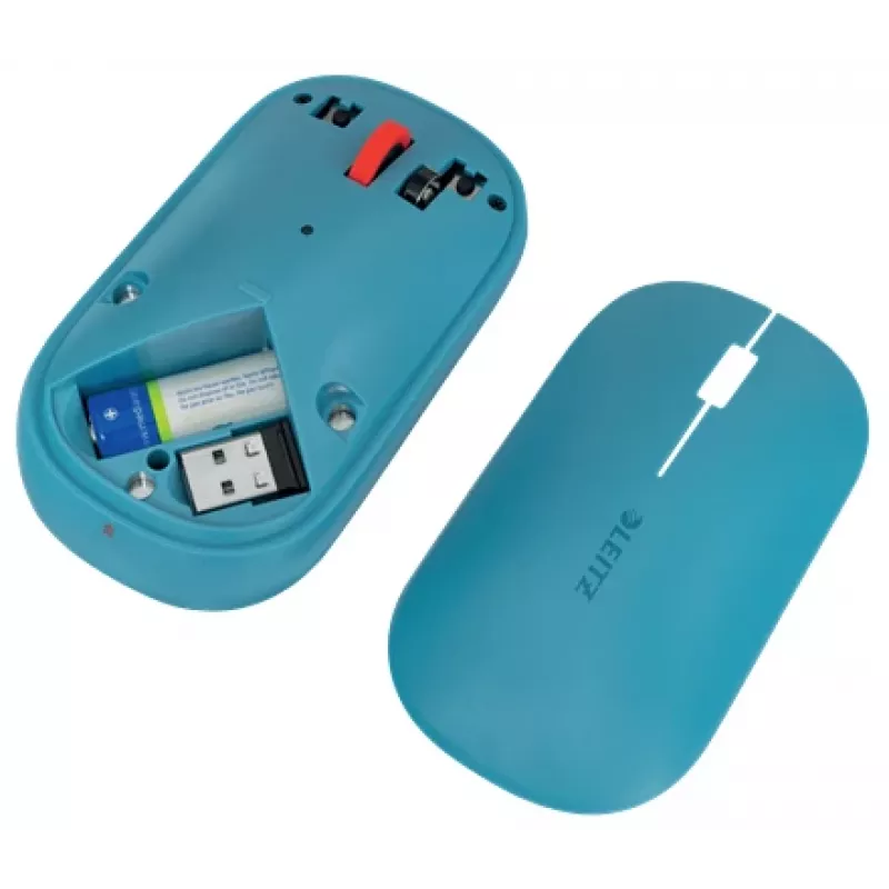 Leitz Cosy Funkmaus, beidhändig, RF Wireless + Bluetooth, 4000 DPI, Blau