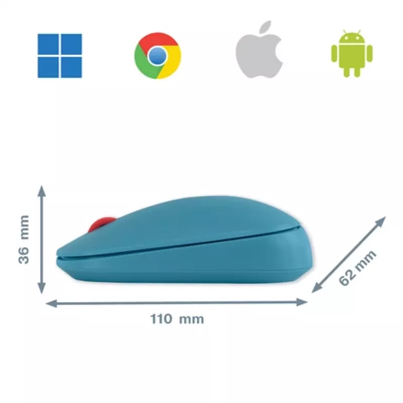 Leitz Cosy Funkmaus, beidhändig, RF Wireless + Bluetooth, 4000 DPI, Blau