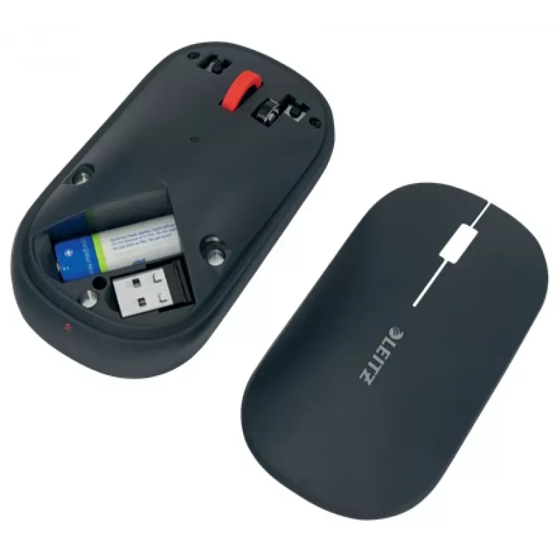Leitz Cosy kabellose Maus, beidhändig, RF Wireless + Bluetooth, 4000 DPI, Grau