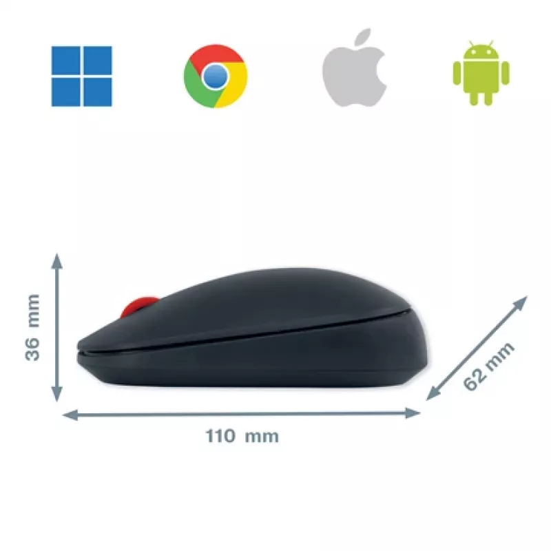 Leitz Cosy kabellose Maus, beidhändig, RF Wireless + Bluetooth, 4000 DPI, Grau