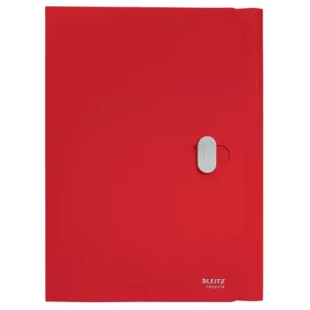 Leitz Recycle 3-Klappen-Mappe, Hüllenmappe, A4, Polypropylen (PP), Rot, Querformat, 150 Blatt