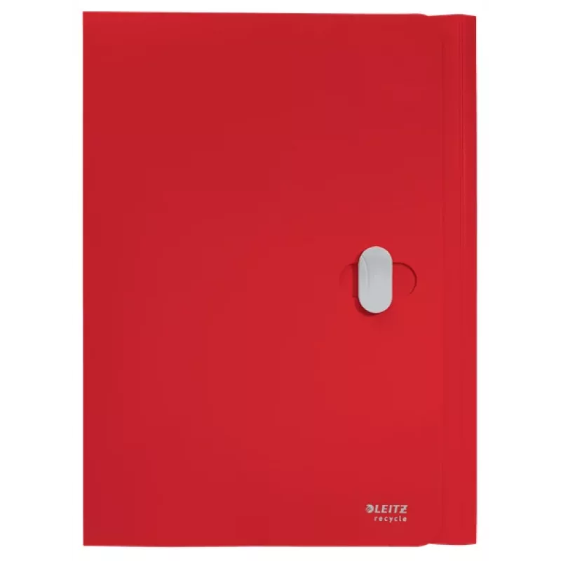 Leitz Recycle 3-Klappen-Mappe, Hüllenmappe, A4, Polypropylen (PP), Rot, Querformat, 150 Blatt