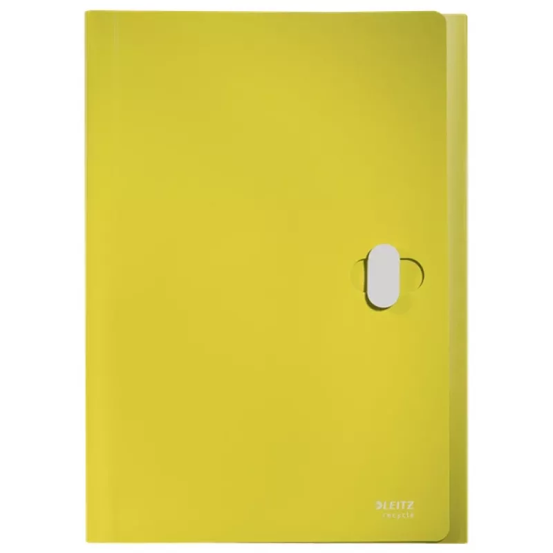 Leitz Recycle Ausweitbare Fächermappe, Konventioneller Aktenordner, A4, Polypropylen (PP), Gelb, Querformat, 250 Blatt