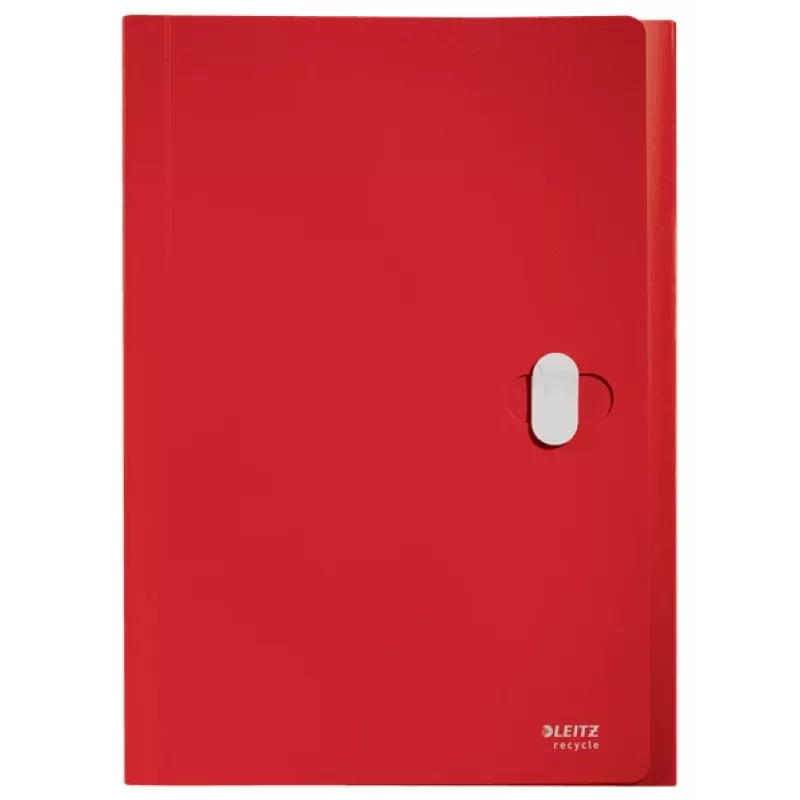 Leitz Recycle Erweiterbare Konzertina-Mappe, herkömmlicher Aktenordner, A4, Polypropylen (PP), Rot, Querformat, 250 Blatt