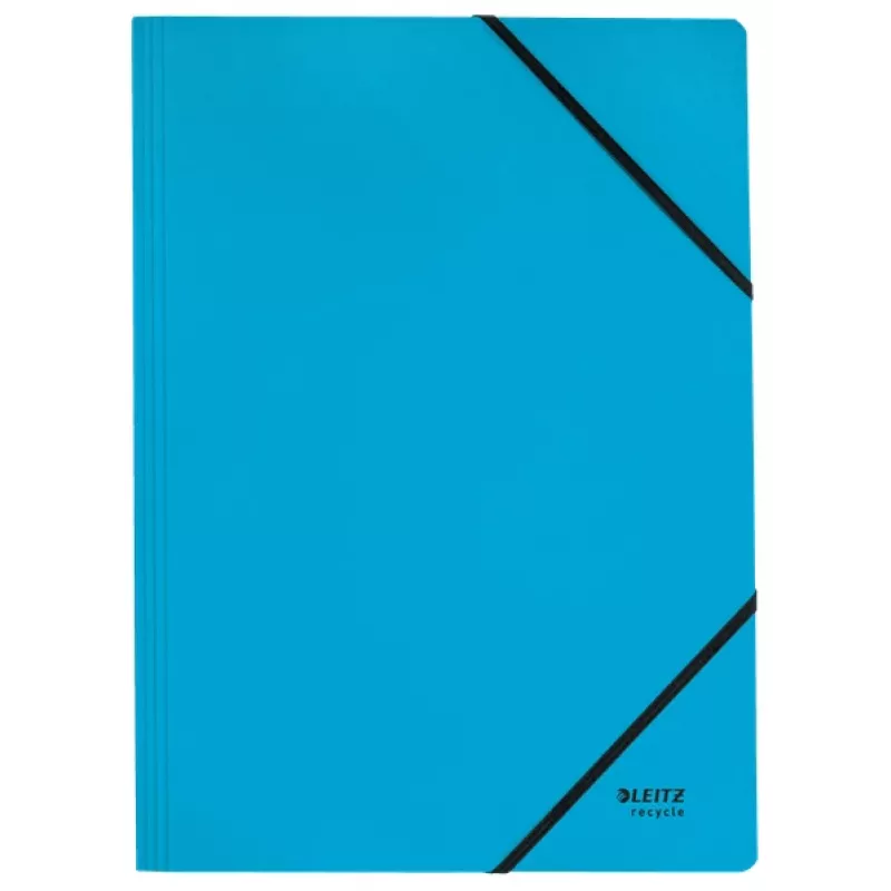 Leitz Recycle Kartonmappe mit Spanngummis, herkömmliche Aktenmappe, A4, Karton, Blau, Quer-/Hochformat, 250 Blatt