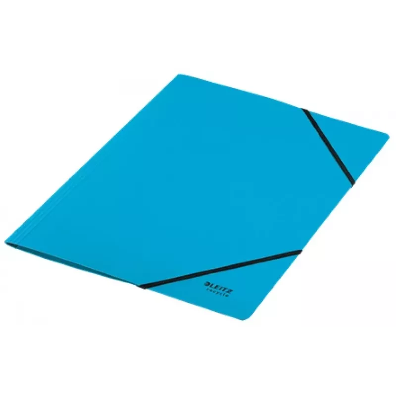 Leitz Recycle Kartonmappe mit Spanngummis, herkömmliche Aktenmappe, A4, Karton, Blau, Quer-/Hochformat, 250 Blatt