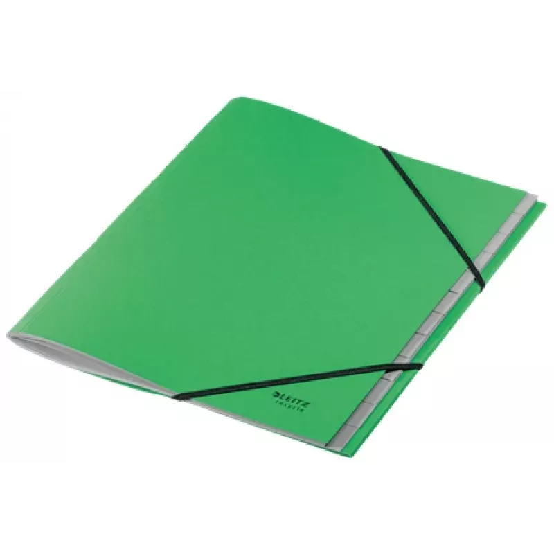 Leitz Recycle Karton-Registerbuch, konventioneller Aktenordner, A4, Karton, Grün, 430 g/m², Gummiband
