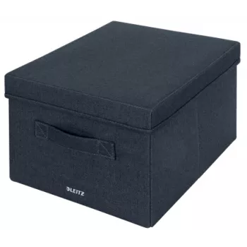 Leitz Stoff-Aufbewahrungsbox mit Deckel, medium, 2er-Packung, Aufbewahrungsbox, Blau, Rechteckig, Stoff, Monochrom, Stoff