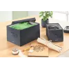 Leitz Stoff-Aufbewahrungsbox mit Deckel, medium, 2er-Packung, Aufbewahrungsbox, Blau, Rechteckig, Stoff, Monochrom, Stoff