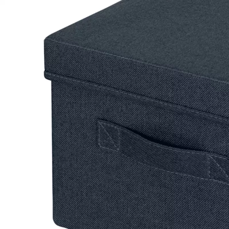 Leitz Stoff-Aufbewahrungsbox mit Deckel, medium, 2er-Packung, Aufbewahrungsbox, Blau, Rechteckig, Stoff, Monochrom, Stoff