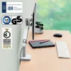 Leitz Ergo platzsparender Einzelmonitorarm, Klemme/Tischdurchführung, 9 kg, 43,2 cm (17 Zoll), 81,3 cm (32 Zoll), 100 x 100 mm, Grau