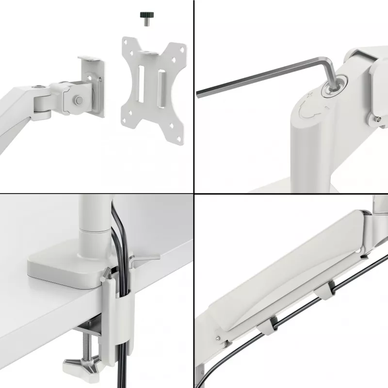 Leitz Ergo platzsparender Einzelmonitorarm, Klemme/Tischdurchführung, 9 kg, 43,2 cm (17 Zoll), 81,3 cm (32 Zoll), 100 x 100 mm, Grau