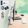 Leitz Ergo Space Saving Dual Monitor Arm, Clamp/Grommet, 18 kg, 43,2 cm (17 Zoll), 81.3 cm (32 Zoll), 100 x 100 mm, Grau