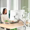 Leitz Ergo Space Saving Dual Monitor Arm, Clamp/Grommet, 18 kg, 43,2 cm (17 Zoll), 81.3 cm (32 Zoll), 100 x 100 mm, Grau