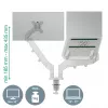 Leitz Ergo Space Saving Dual Monitor & Laptop Arm, Clamp/Grommet, 9 kg, 33 cm (13 Zoll), 81,3 cm (32 Zoll), 100 x 100 mm, Grau