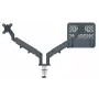 Leitz Ergo Platzsparender Dual-Monitor- & Laptop-Arm, Klemme/Tischdurchführung, 18 kg, 43,2 cm (17 Zoll), 81,3 cm (32 Zoll), 100 x 100 mm, Dunkelgrau
