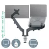 Leitz Ergo Platzsparender Dual-Monitor- & Laptop-Arm, Klemme/Tischdurchführung, 18 kg, 43,2 cm (17 Zoll), 81,3 cm (32 Zoll), 100 x 100 mm, Dunkelgrau