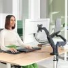 Leitz Ergo Platzsparender Dual-Monitor- & Laptop-Arm, Klemme/Tischdurchführung, 18 kg, 43,2 cm (17 Zoll), 81,3 cm (32 Zoll), 100 x 100 mm, Dunkelgrau