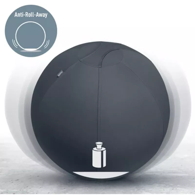Leitz Ergo Active Sitzball mit Stoppfunktion 65 cm, Grau, Full-size, 150 kg, TÜV, 65 cm, 2,87 kg