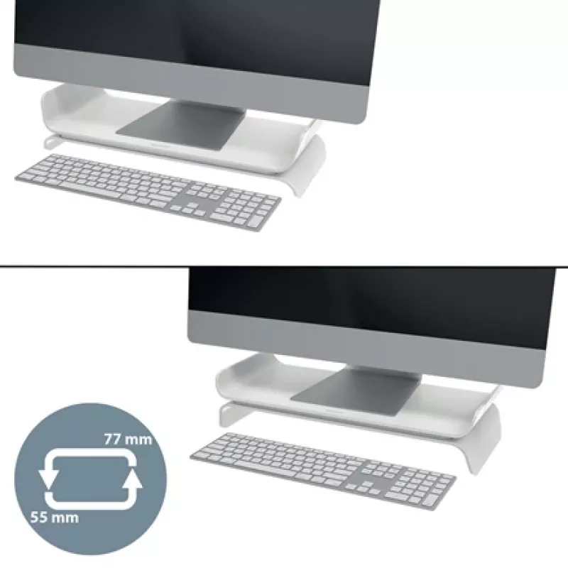 Leitz Ergo verstellbarer Monitorständer, freistehend, 68,6 cm (27 Zoll), höhenverstellbar, grau