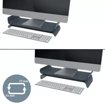 Leitz Ergo Verstellbarer Monitorständer, Freistehend, 68,6 cm (27 Zoll), Höhenverstellung, Grau