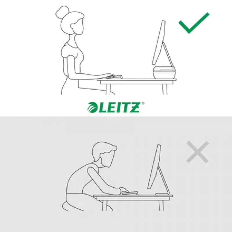 Leitz Ergo Verstellbarer Monitorständer, Freistehend, 68,6 cm (27 Zoll), Höhenverstellung, Grau