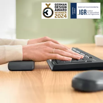 Leitz Ergo Einstellbare Tastatur-Handgelenkauflage, Dunkelgrau, 71 mm, 437 mm, 22 mm, 1 Stück