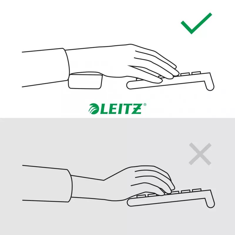 Leitz Ergo Einstellbare Tastatur-Handgelenkauflage, Dunkelgrau, 71 mm, 437 mm, 22 mm, 1 Stück