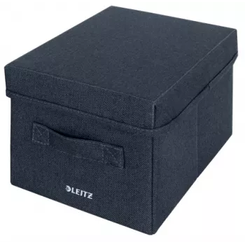 Leitz Stoff-Aufbewahrungsbox mit Deckel klein, 2er-Packung, Aufbewahrungsbox, Blau, Rechteckig, Stoff, Monochrom, Stoff