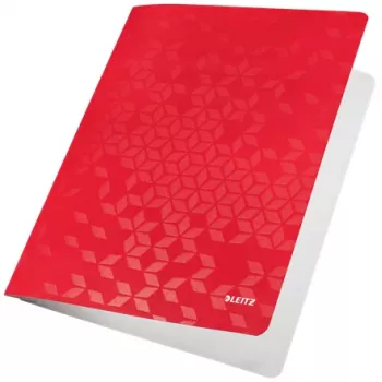 Leitz WOW Flachmappe A4, Konventioneller Aktenordner, A4, Karton, Rot, Querformat/Hochformat, 60 Blatt