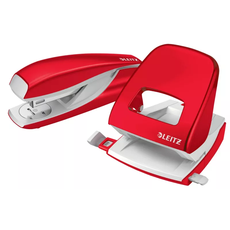 Leitz Locher WOW 5008 Metall 2-fach / 30 Blatt, 30 Blatt, Rot, Weiß, Metall, 8 cm, 5,5 mm, A6