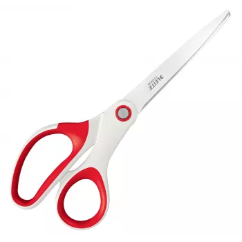 Leitz WOW Titanium Büroschere 205 mm, Erwachsene, Gerader Schnitt, Einzeln, Rot, Weiß, Edelstahl, Büroschere