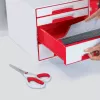 Leitz WOW Titanium Büroschere 205 mm, Erwachsene, Gerader Schnitt, Einzeln, Rot, Weiß, Edelstahl, Büroschere