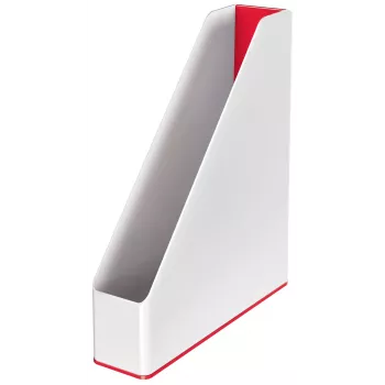 Leitz Zeitschriftensammler WOW Dual Colour, Rot, Weiß, Kunststoff, A4, 73 mm, 318 mm, 272 mm