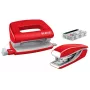 Leitz Heftgerät & Locher Set Mini WOW, 10 Blatt, Rot, P2, Metall, 80 g/m², 3,5 cm