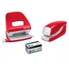 Leitz Batteriebetriebener Hefter WOW 5566, 10 Blatt, Standard-Clinch, 1 cm, Kunststoff, Rot, Batterie