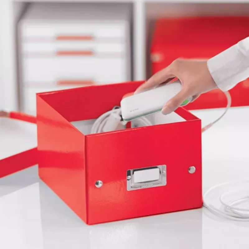 Leitz Click & Store WOW Kleine Aufbewahrungsbox, Aufbewahrungsbox, Rot, Rechteckig, Karton, Monochromatisch, Innenbereich
