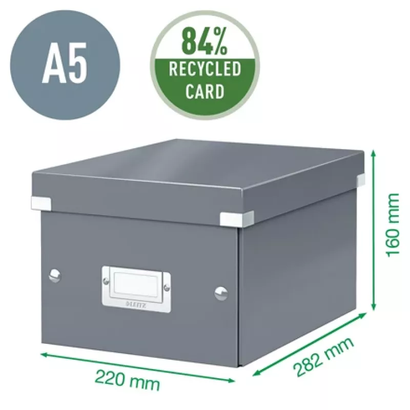 Leitz Click & Store WOW Kleine Aufbewahrungsbox, Aufbewahrungsbox, Rot, Rechteckig, Karton, Monochromatisch, Innenbereich