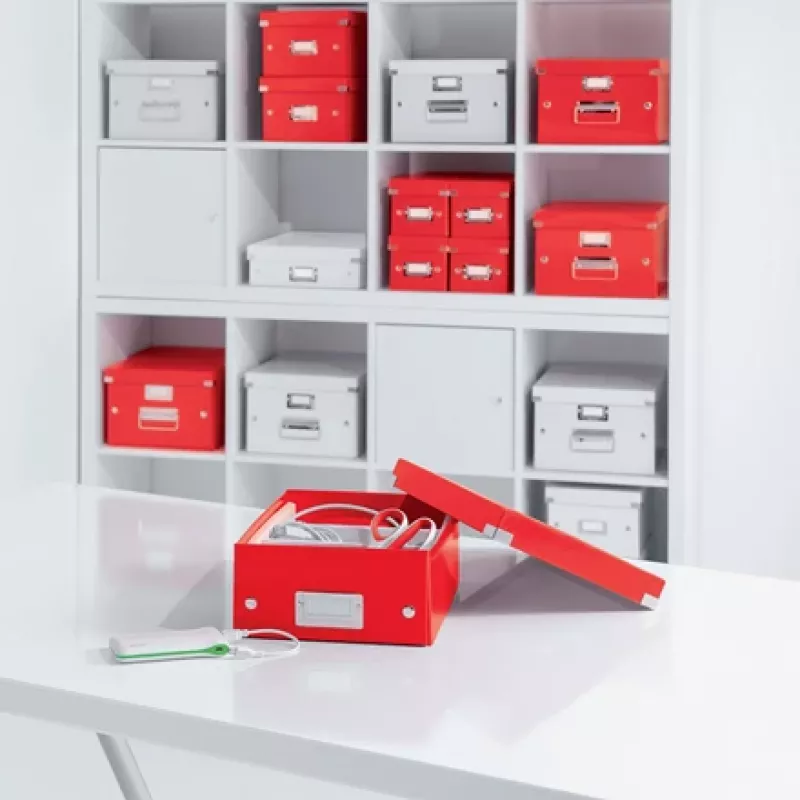 Leitz Click & Store WOW Kleine Aufbewahrungsbox, Aufbewahrungsbox, Rot, Rechteckig, Karton, Monochromatisch, Innenbereich