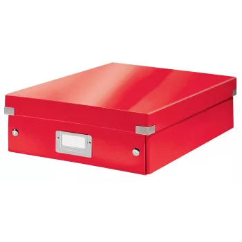 Leitz Click & Store WOW Medium Organiser Box, Aufbewahrungsbox, Rot, Rechteckig, Karton, Monochromatisch, Innenbereich