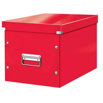 Leitz Box Click & Store WOW Cube Large Aufbewahrungsbox, Aufbewahrungsbox, Rot, Rechteckig, Karton, Monochromatisch, Innenbereich