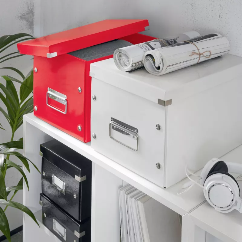 Leitz Box Click & Store WOW Cube Large Aufbewahrungsbox, Aufbewahrungsbox, Rot, Rechteckig, Karton, Monochromatisch, Innenbereich